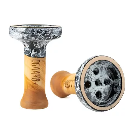 Order Shisha Bowl Oblako Black Glaze (Black and White Marble)