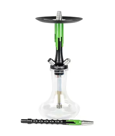Shop Hookah Mamay Customs Flow Black-Green (Shaft,mouthpiece)