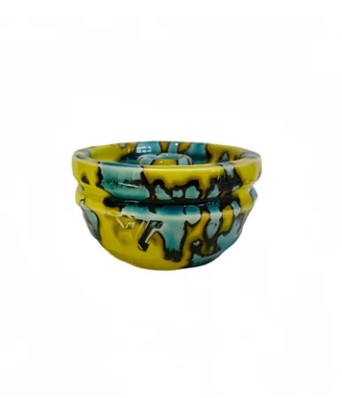 Shisha Bowl Vyro Globe Bora Bora (Yellow with Blue)