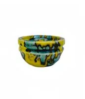 Shisha Bowl Vyro Globe Bora Bora (Yellow with Blue)