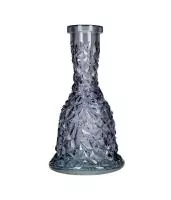 Flask Vessel Bell Crystal Smoke Grey