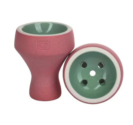 Shisha Bowl Forma Turkish Concrete Red with Light Green
