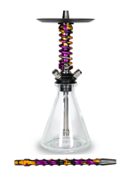 Hookah Mamay Customs Coilovers Micro ANOD Black-Gold-Purple  (Shaft,mouthpiece)