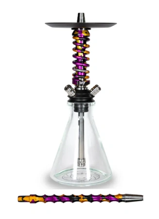 Shop Hookah Mamay Customs Coilovers Micro ANOD Black-Gold-Purple  (Shaft,mouthpiece)