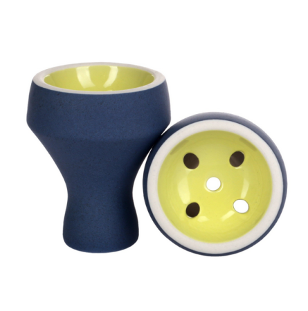 Shisha Bowl Forma Turkish Concrete Blue with Yellow