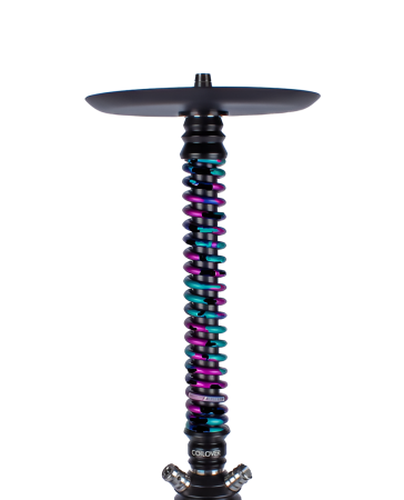 Hookah Mamay Customs Coilovers ANOD Black-Purple Splash (Shaft,mouthpiece)