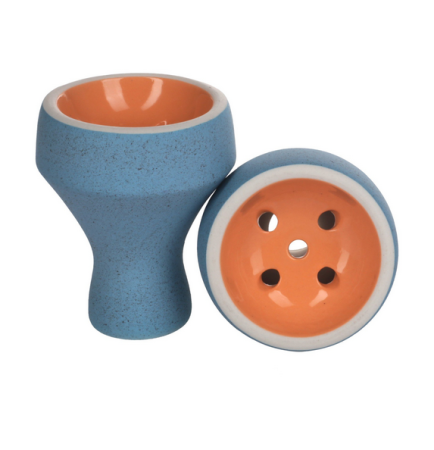Shisha Bowl Forma Turkish Concrete Blue with Orange